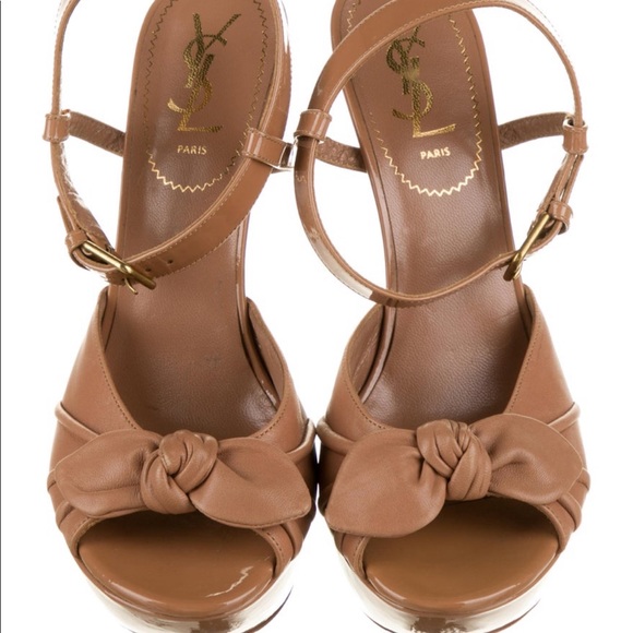 🎀 YSL Yves Saint Laurent Poppy Bow Heels - Picture 1 of 4